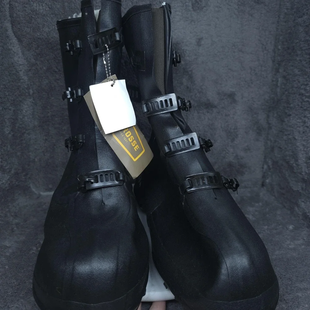 LaCrosse Tracktion Overshoe Boots Mens 13 Black 12 Inch Waterproof Ice Spikes